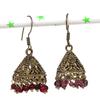 Натуральный индийский вид Джумки Драгоценный камень Серебро Племенные Бали Серьги 1,65" j7F13