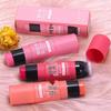 Кремовый стик-румяна Meixi'er Coral Rose с кисточкой - Натуральный японский стиль с эффектом загорелой кожи.