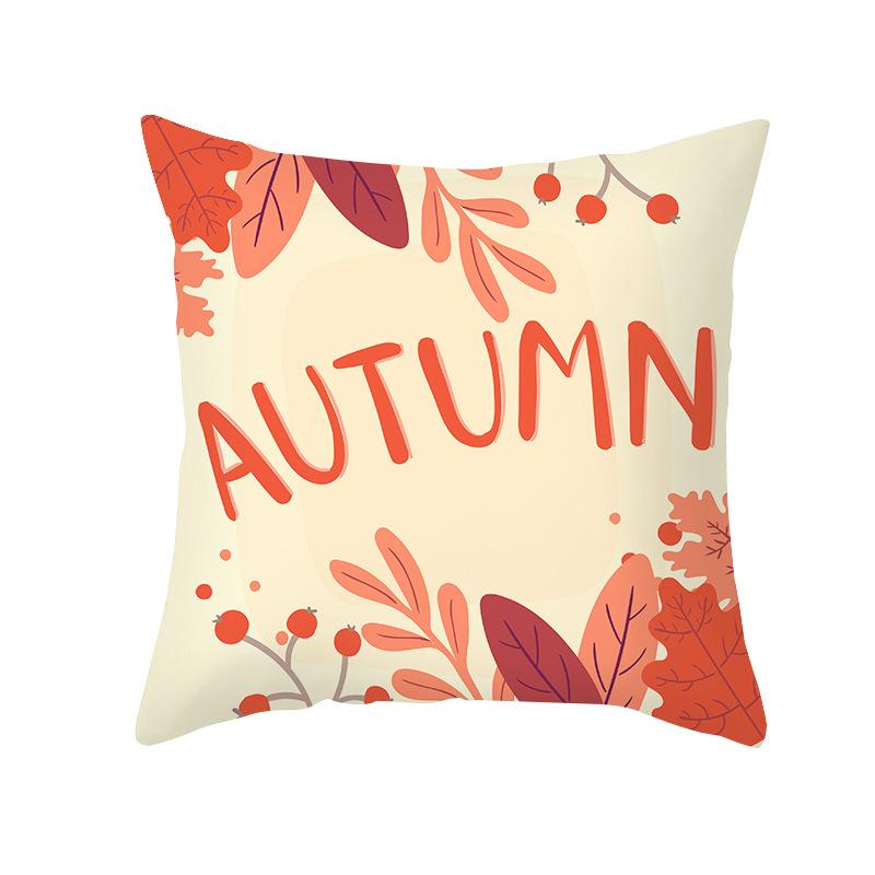 New Pumpkin Thanksgiving Pillow Cover Ins Nordic Peach Skin Printed Cushion Cushion Cover Home Products