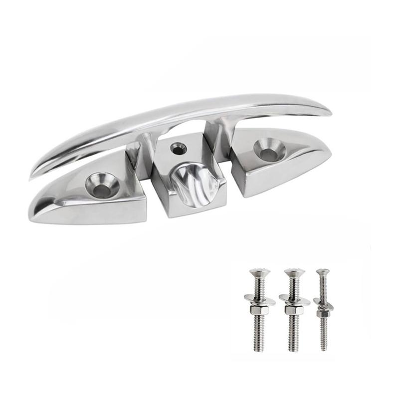 Pack of 1 Long lasting Stainless Steel bending Cleat Rust Resistant Marine Grade for Yachts Kayaks quick mount