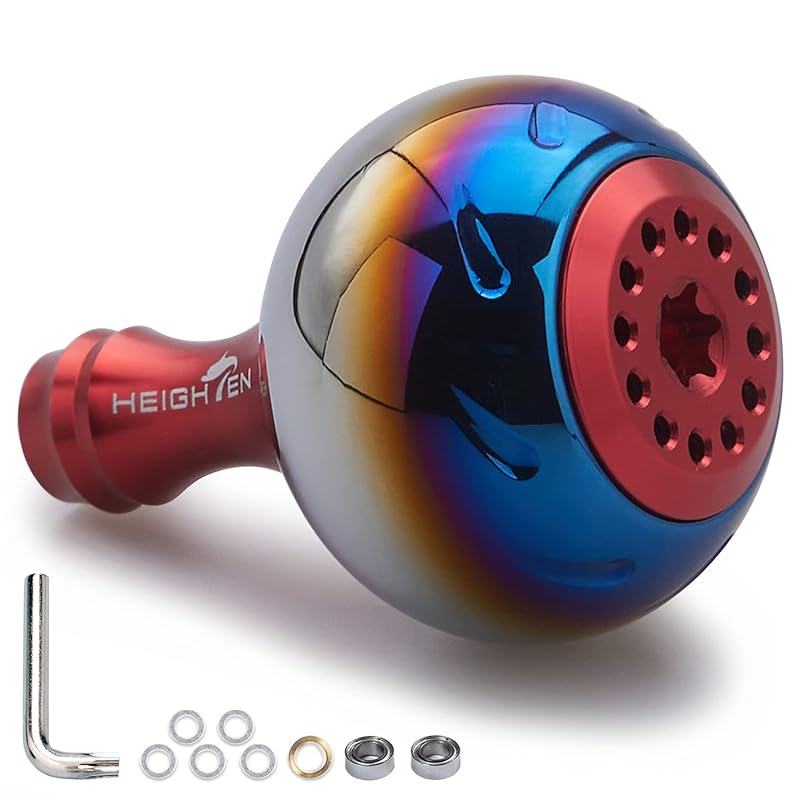 HEIGHTEN 30mm Reel Handle Knob 14.5g Shimano Daiwa Common Use (Shimano Type A) (Daiwa S) for Aurora Series (red) (346)