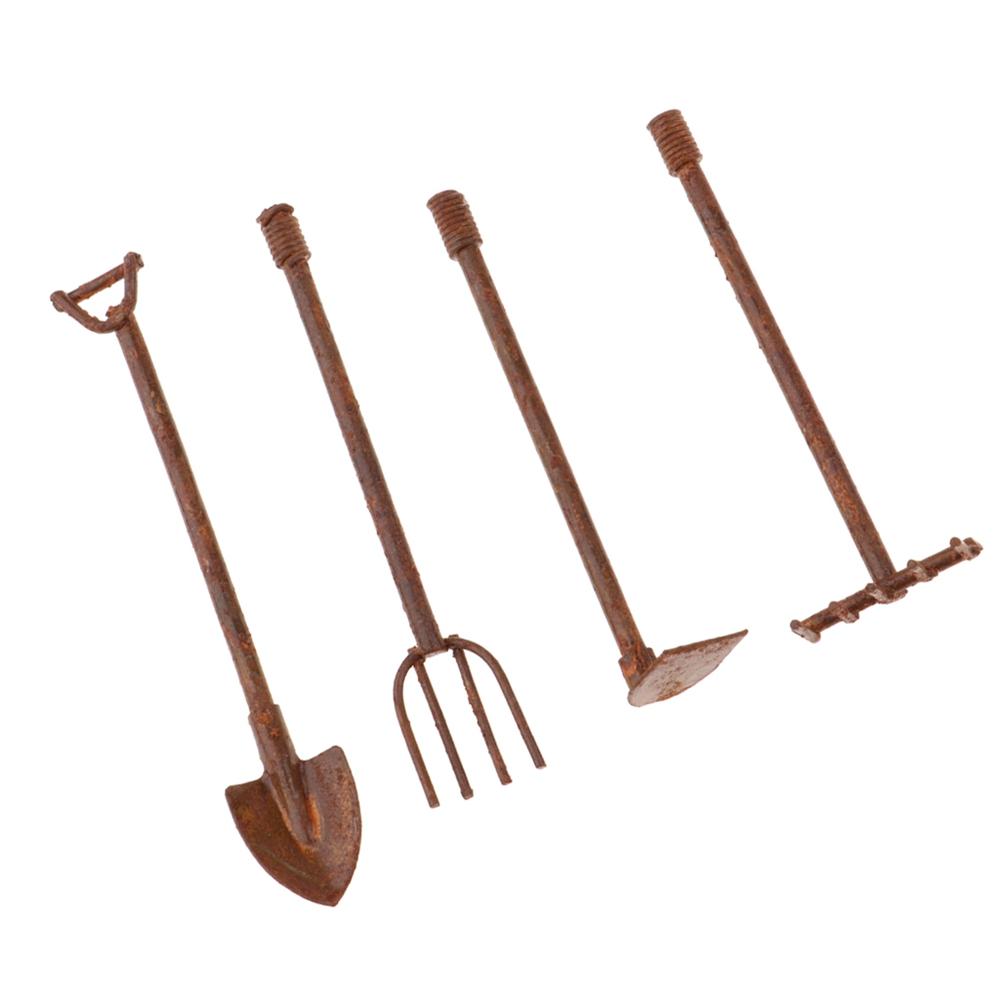 Furniture Micro Landscape Toys Figurines Dollhouse Miniature Fairy Garden Accessories Farming Tools