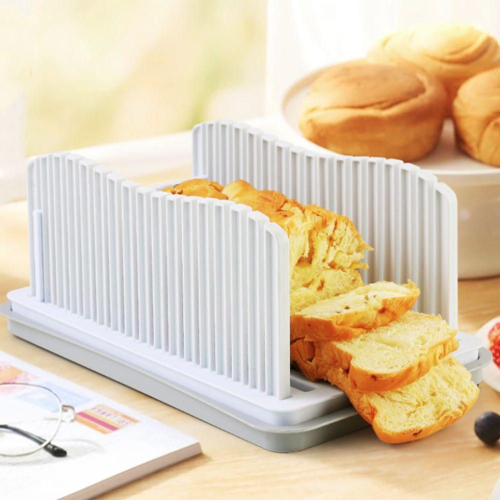 with Bread Crumb Tray Toast Slicer Adjustable Width Bread Slicing Plate Manual Bread Slicer Loaf