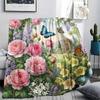 1PC Fantasy Gnome Garden Print Flannel Blanket Lightweight and portable for Home Decor Warmth and Comfort Halloween Gifts Birthday Gifts