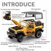 1:24 Wrangler Rubicon Tank 500 Модель автомобиля-игрушки SUV Амортизирующие колеса Рулевое управление Звук Свет Внедорожные модели Автомобилей Подарки для мальчиков