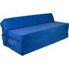 Matelas pliable avec oreiller - Housse lavable - 200cm x 120cm x 10cm - Bleu foncé