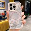 Fashion Flowers Floral Clear For Magsafe Magnetic Wireless Charging Case For iPhone 16 11 12 13 14 15 Pro Max Hard Bumper Cover