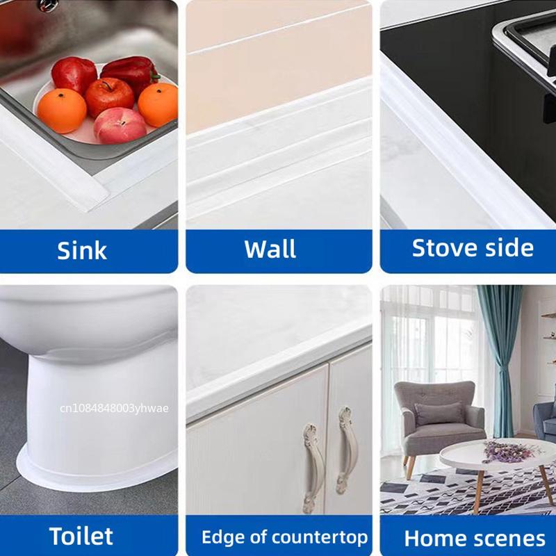 Лента для герметизации ПВХ для ванной, туалета, кухни, самоклеящаяся водонепроницаемая наклейка на стену, лента, защищающая от плесени, 1 рулон