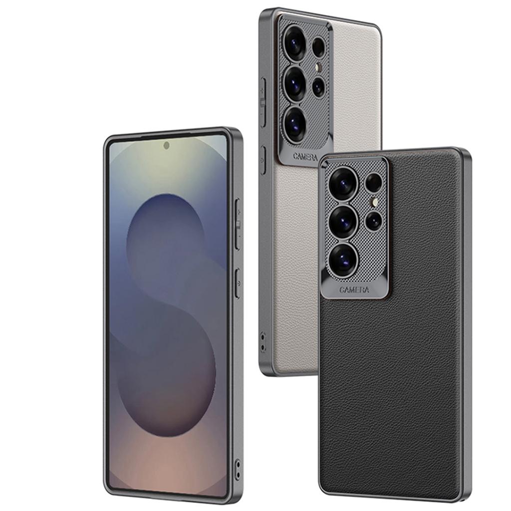 For Samsung Galaxy S25 Ultra Case Shockproof PU+TPU+PC Phone Back Cover Dragon Scale Design