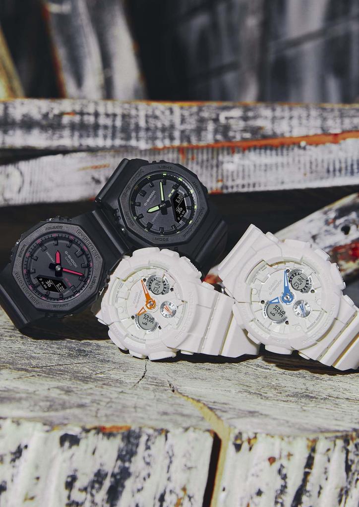 Casio Белые x Синие часы G-Shock, изготовленные из экологически чистых материалов, модель среднего размера, GMA-S120SA-7A2JF, Женские,
