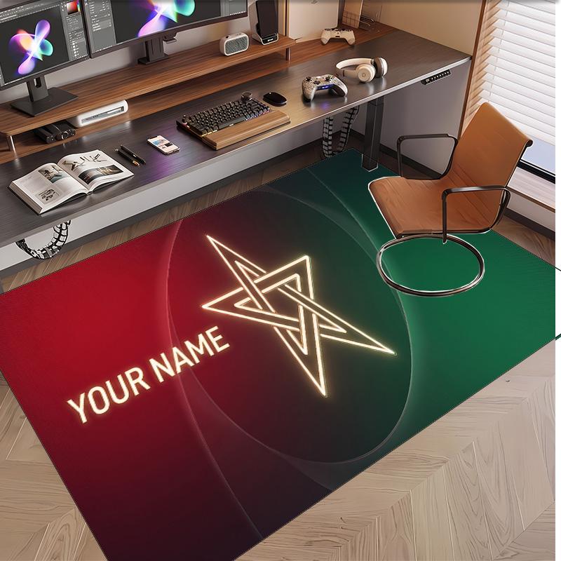 Personalized Crystal Velvet Carpet Morocco Football Pattern Non Slip Floor Rug