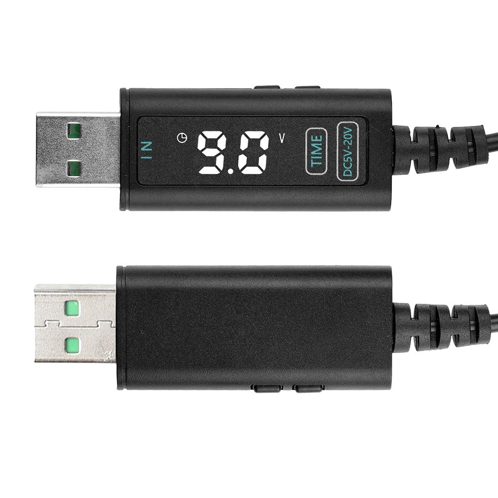USB Adjustable Boost Converter DC 5-10V to DC 5-20V Step-up Converter Fast Charging Cable for Router Laptop Desk Lamp