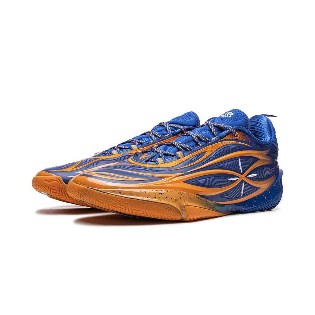 Баскетбольные кроссовки Li Ning Wade 808 5Ultra V2 Мужские Низкие Сине-Оранжевые ABAV045-5