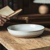 Retro Ceramic Deep Plate Round Ceramic Plate Design Sense Spiral Pattern Plate Household Vegetable Plate Tableware Steak Plate