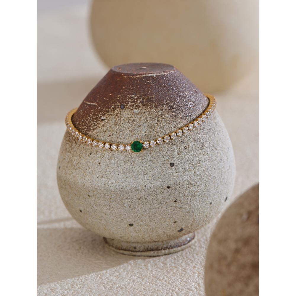 Eetit Нежный блестящий браслет-цепочка из кубического циркония, высококачественная нержавеющая сталь, модные ювелирные изделия, подарок