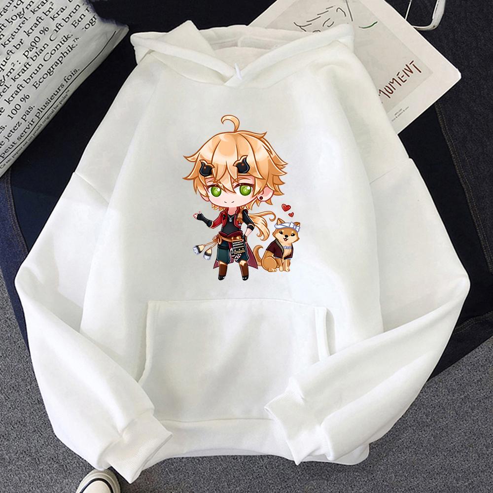 Hot Kawaii Oversized Genshin Impact Hoodie Game Printed Thoma Sweatshirts Horror Sudaderas Mujer Gothic Hip Hop Wo Unisex Streetwear