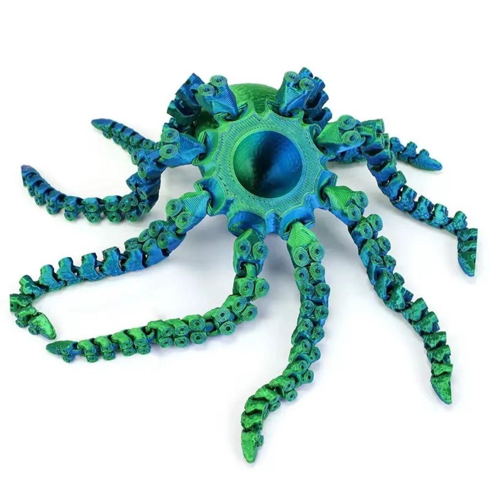 Jointed Body 3D Printed Octopusfish Octopusfish Figurine Poseable Tentacles Tabletop Decoration