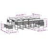 15 Piece Garden Dining Set with Cushions Black Poly Rattan
