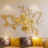 1PCS Removable Wall Stickers Exquisite Flower 3D Mirror Decal Art Mural Home Bedroom TV Background Decorations