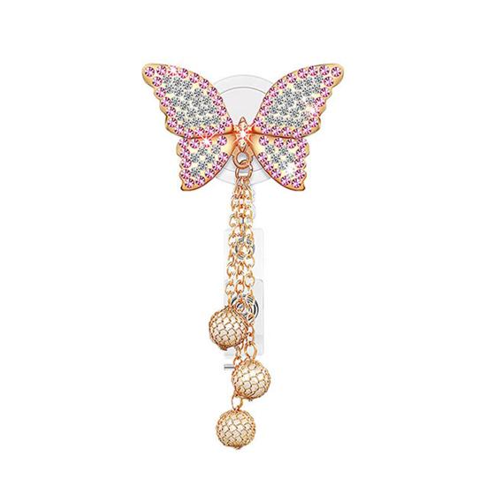 Держатель бейджа с зажимом, сверхмощный выдвижной держатель для бейджа с бабочками и стразами, катушка