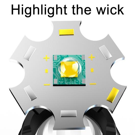 Outdoor LED Flashlight Zoomable Telescopic High Lumens USB Rechargeable Super Bright Outdoor Portable Camping Emergency Handheld Torch