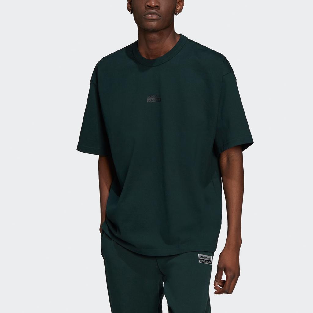 Adidas Оригиналы Clover RYV. Футболка Grx с логотипом и принтом свободного покроя, спортивная футболка с короткими рукавами, мужские топы, темно-зеленый H11472