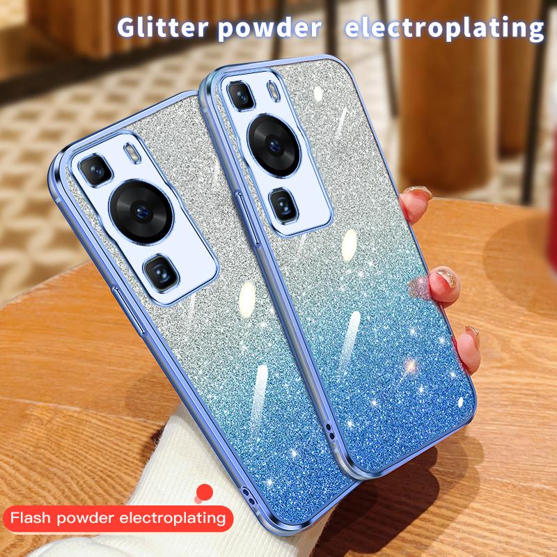 Модный блестящий чехол с градиентным покрытием для Huawei P60 P50 Pro P40 P30 Lite P Smart 2021 Y7A Y9A Y9S Y9 2019, силиконовая задняя крышка