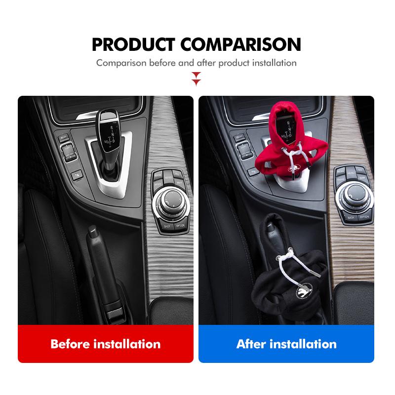 ptncy6 For Skoda Car Logo Gear Shift Knob Cover Hoodie Manual Gear Sweatshirt Decoration Kamiq MK3 Roomster Rapid Kodiaq Karoq Fabia