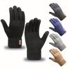 New Men's Warm Gloves Winter Touch Screen Plus Fleece Gloves Cold Warm Wool Knitted Gloves