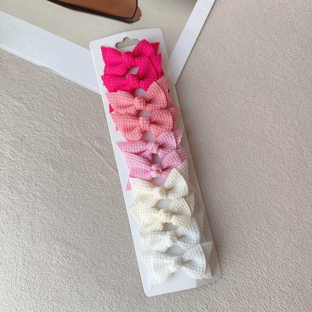 10 шт./компл. новые милые однотонные заколки для волос с бантом и лентой для маленьких девочек, банты ручной работы, шпилька-заколка, головные уборы, детские аксессуары для волос