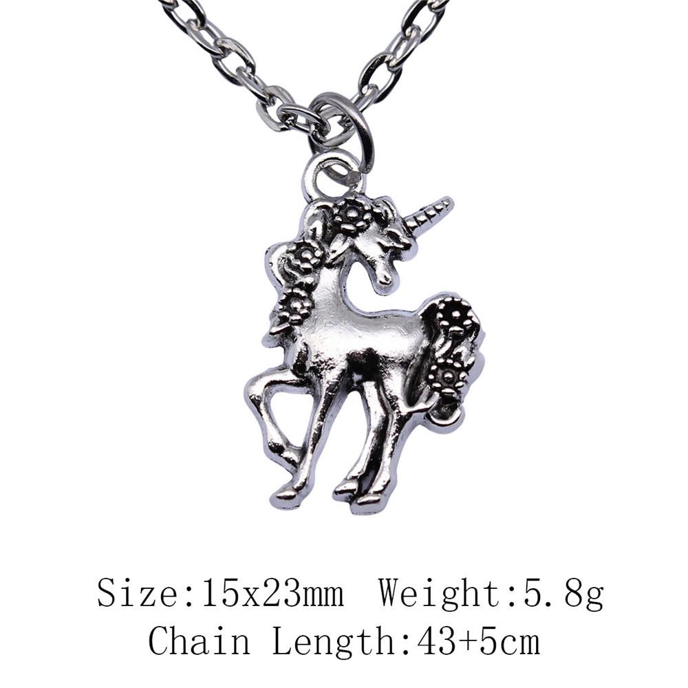 Подарки для женщин винтажное ожерелье лошадь единорог ожерелье на шею 43 см цепи предметы мужское ожерелье