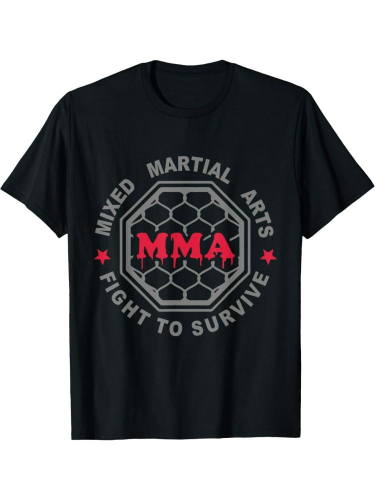 Футболка с принтом MMA Смешанные единоборства Клетка BJJ Летняя Повседневная 100% Хлопок С круглым вырезом С коротким рукавом