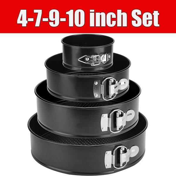 3/4PCS Springform Cake Pans Set Nonstick Baking Mould for Cheesecake Pan Removable Bottom Quick Release Latch Moulds Bakeware