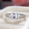Серебряное кольцо S925 с натуральным аквамарином - Элегантный дизайн Королевской супруги для женщин