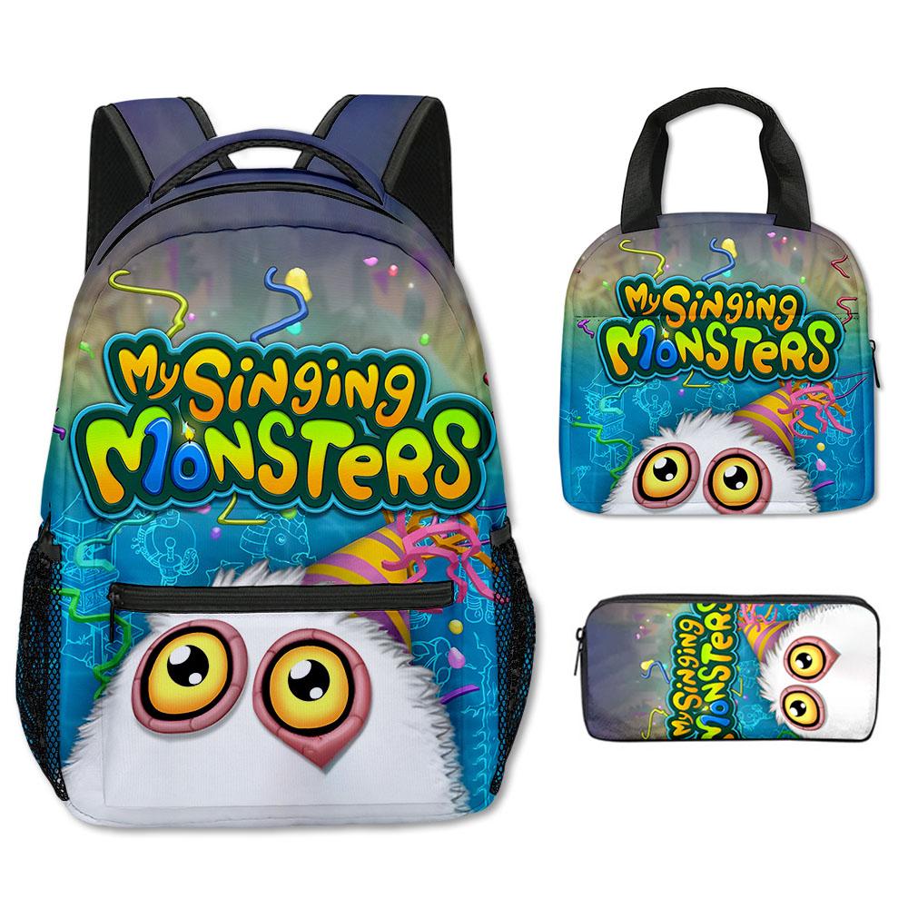 Классический Популярный my singing monsters 3D Печатный 3 шт./Набор Школьные сумки Дорожный блокнот Рюкзак портативный Сумка для обеда Пенал