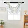 1PC NAPEARL Spring Printed Ruffled Edge with Light and Thin Curtain Head for Small Window Decor 70x42cm