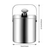 1.3L Stainless Steel Ice Bucket with Double Wall Portable Insulation with Lid, Carry Handle, Ice Scoop and Strainer, Silver