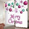2Pcs Christmas Curtain Colorful Graphic Baubles Retro Snowflake Ornaments Celebration Suitable For Living Room Dining Room