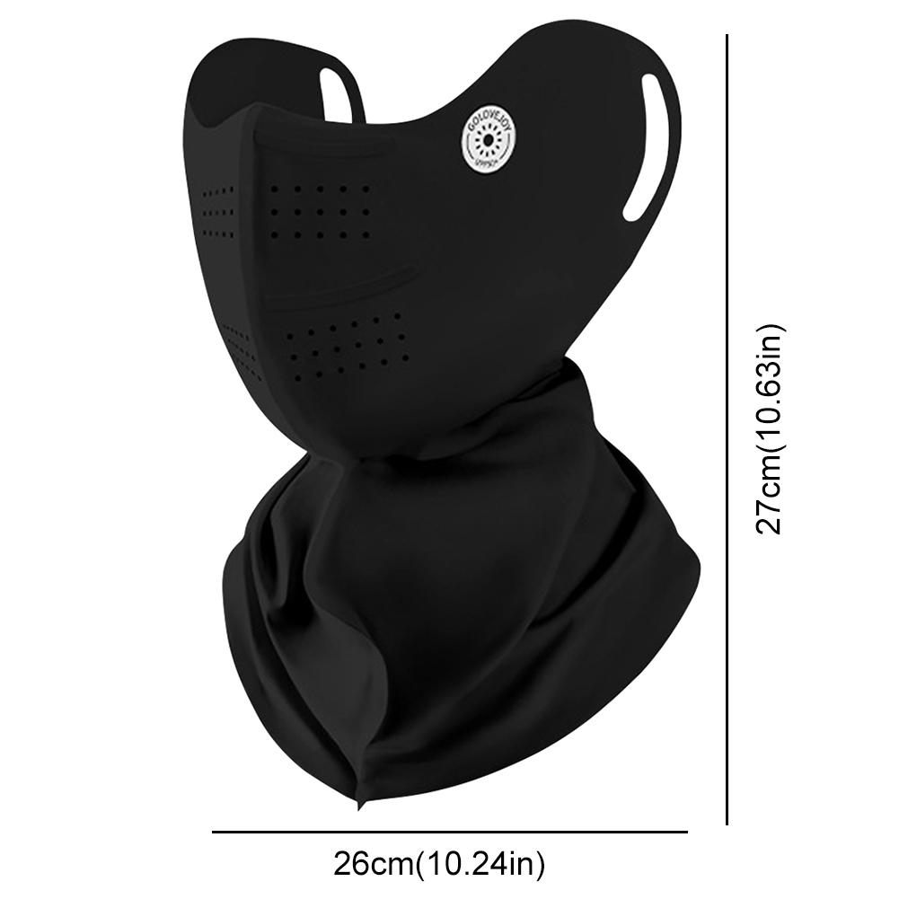 FE# Sunscreen Face Mask Cooling Face Cover with Ear Loops for Cycling (Black)