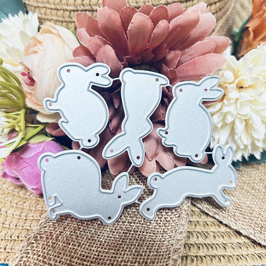 Rabbits Metal Cutting Dies Stencil for DIY Scrapbooking Photo Album Embossing Paper Cards Crafts Diecuts