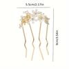 French fashion retro hair accessories elegant pearl flower hairpin women's daily U-shaped hairpin women's alloy hairpin