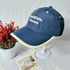 Summer thin quick-drying cap men's and women's color matching hemming letters outdoor sunscreen visor wide brim shows small face
