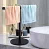 T-Shaped Towel Rack Storage Organizer Rust-Resistant Easy Installation Bath Hand Towel Holder Stand with Heavy Base