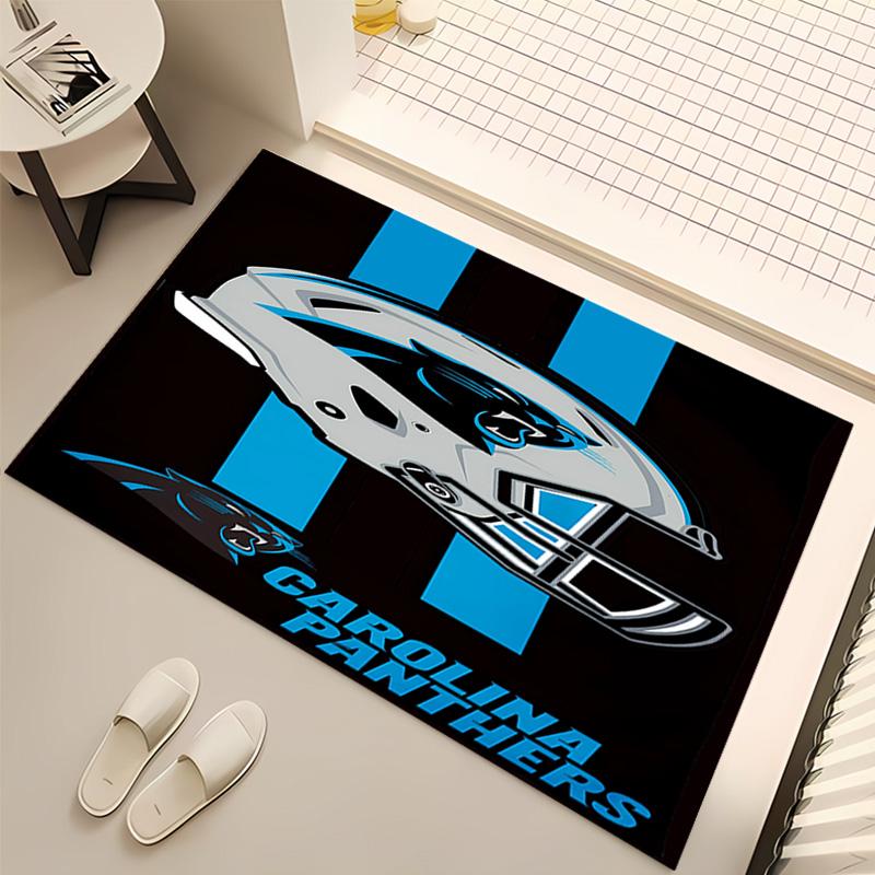 1pc Carolina Panthers Print Area Rug - Soft, Washable Non-Slip Indoor Mat, Living Room, Home Office Decorative Rug,Office Decorative