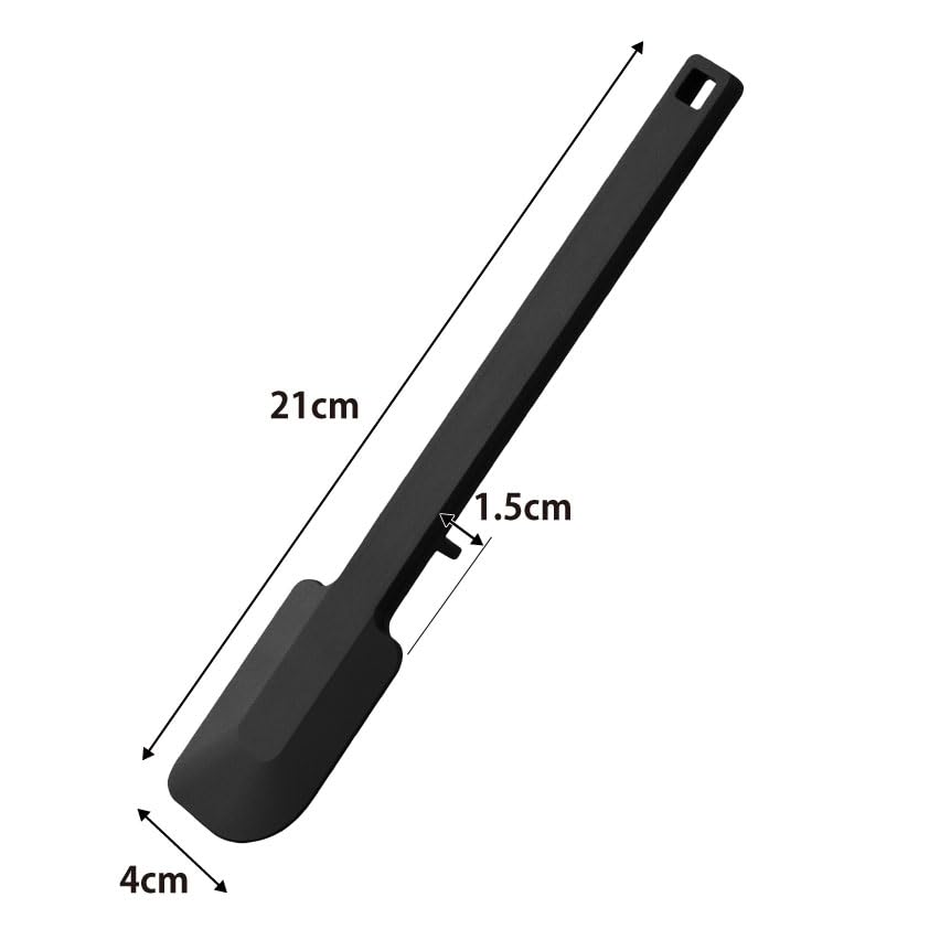 Yamazaki Jitsugyo Silicone Spatula S Black W4 x D1.5 x H21cm Tower Dishwasher Safe Floating Tip Spatula Small Size 1603