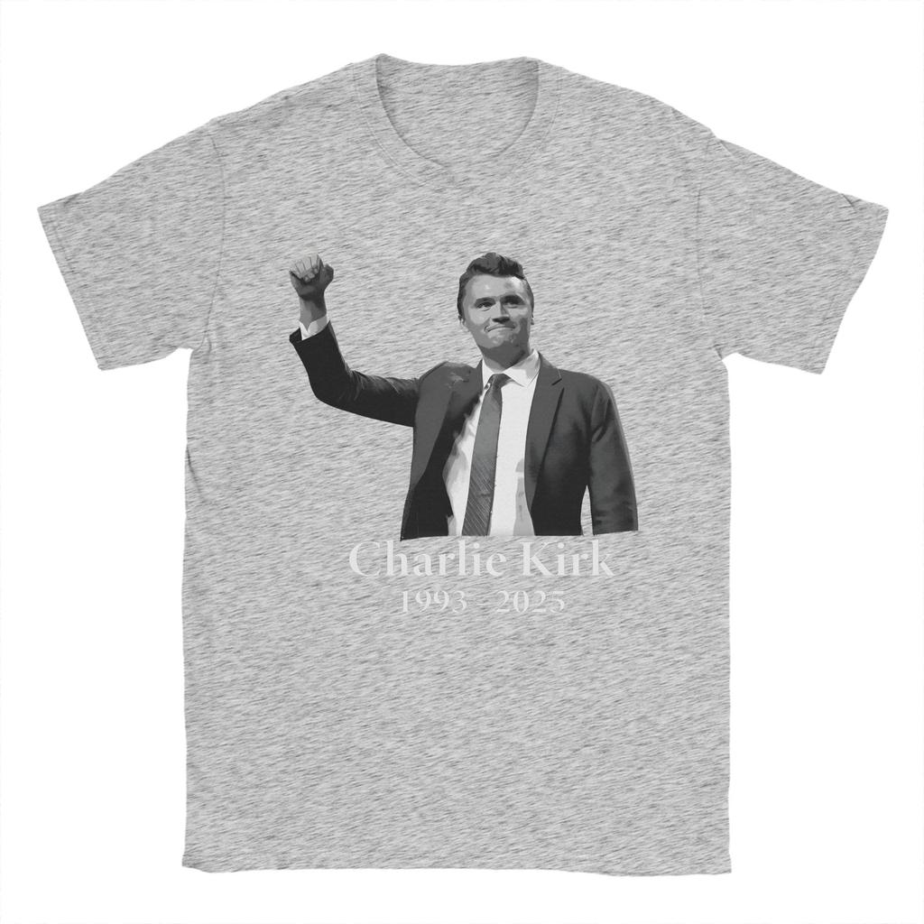 Мужская футболка REST IN PEACE Charlie Kirk 1993-2025 Футболки Новинка Пляжная футболка Y2K Повседневная Повседневная Топы из чистого хлопка Большие размеры