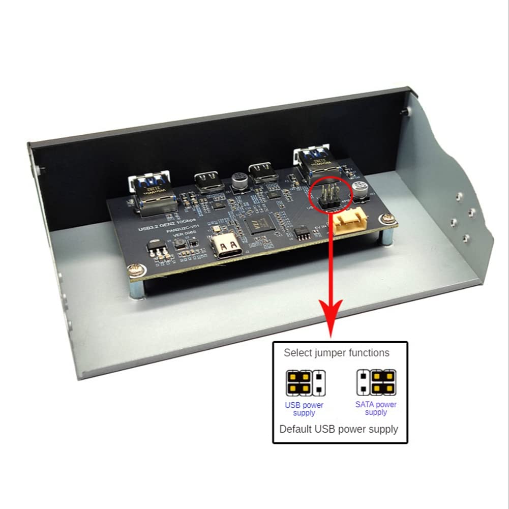 USB-оптический привод Limnyves с USB-хабом на 2 порта, передняя и задняя панели с разъемами 19PIN на Type-C 3.2, черный, GEN2+2X Type-C, 3,5"/5,25"