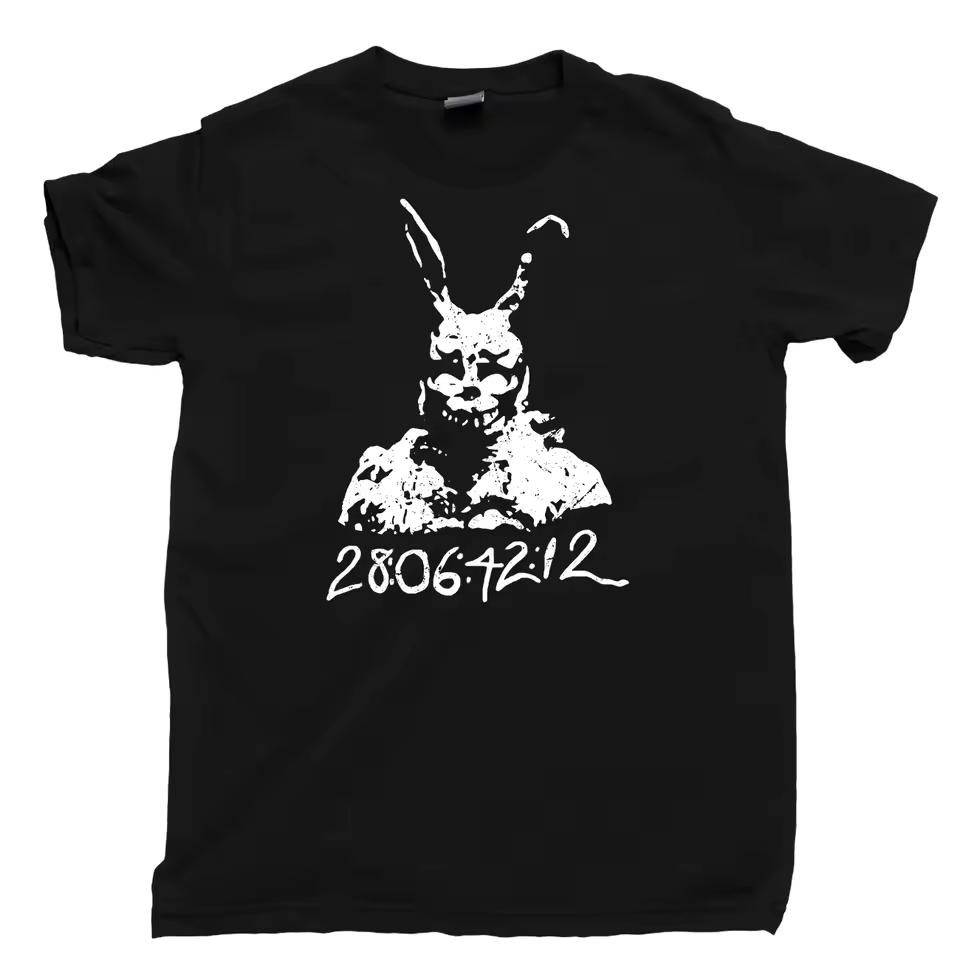 Donnie Darko T shirt 28 06 42 12 Frank Bunny Rabbit Suit Time Travel Movie Tee Mens T-Shirts Top Casual Wear Short Sleeve