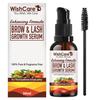 WishCare Brow And Lash Growth Serum 30ml For Thicker Eyebrows And Longer Eyelashes With Natural Oils And Vitamin E