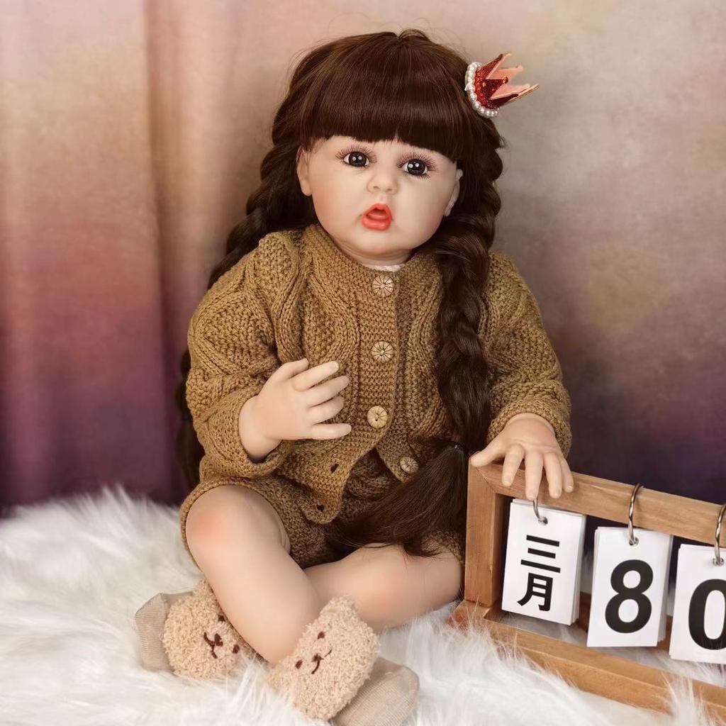 24-дюймовые куклы Reborn, тканевое тело, милые пальчиковые игрушки Bebe Reborn, игрушки для раннего образования, подарки на день рождения для детей